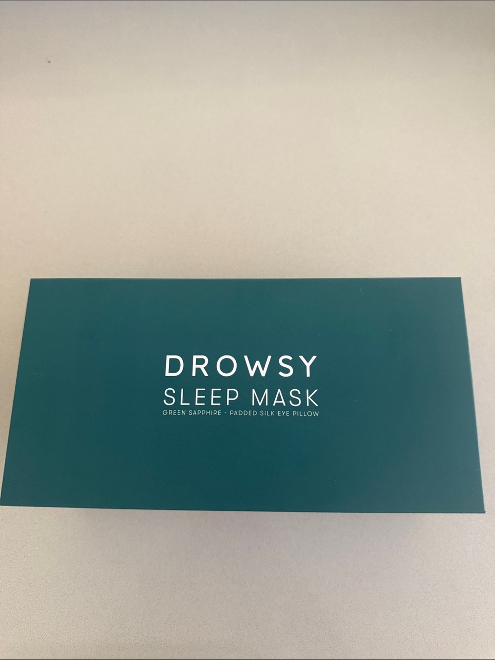 New in Box Drowsy Silk Sleep Mask in Sapphire Green